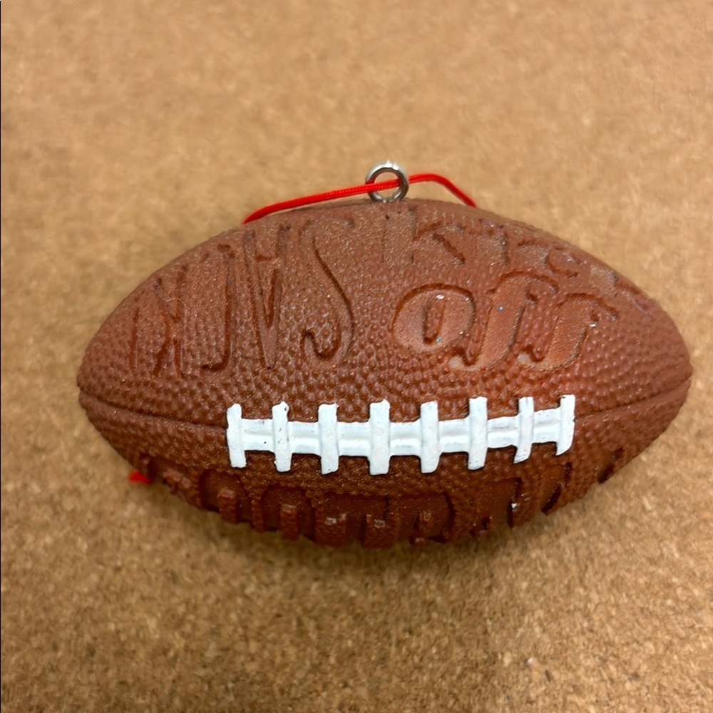 Football Resin Christmas Ornament  3" x 2.5" Sports